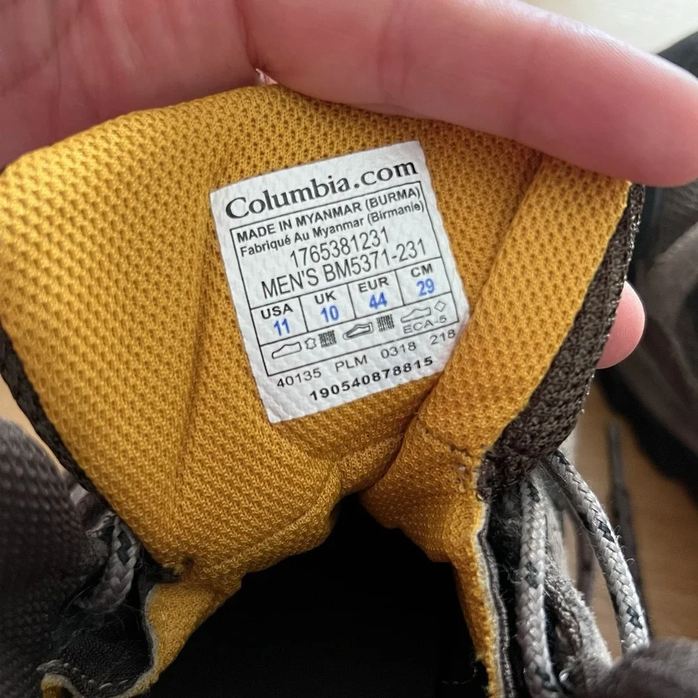 Columbia Crestwood Mid Waterproof Hiking Boots Gray Men's Size 11 Outdoor